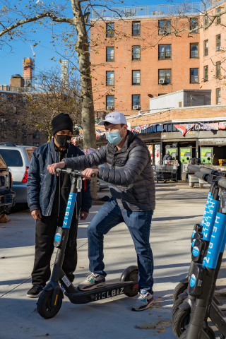 original Community members in Brooklyn, Bronx and Queens learned how to safely ride e-scooters with the guidance of Helbiz staff. (Photo: Business Wire)