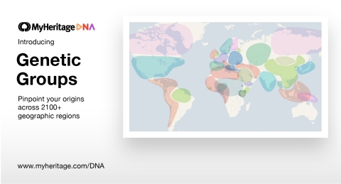 Introducing Genetic Groups: Pinpoint your origins across 2100+ geographic regions (Graphic: Business Wire)