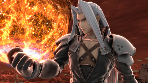 Sephiroth, the fan-favorite villain from the FINAL FANTASY series, is descending from the heavens with his gleaming sword in hand to join the Super Smash Bros. Ultimate game as its newest playable DLC fighter. (Graphic: Business Wire)