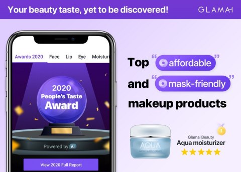The People’s Beauty Taste Awards announced the winners for 20 categories, reflecting the biggest beauty trends in 2020 such as mask-friendly, social media, and natural self-care. The winners were selected by artificial intelligence throughout machine-learning crowd data from the reactions of beauty and cosmetic consumers around the internet using Glamai, an AI beauty search & recommendation service which sets out to empower consumers to define their own version of beauty. Glamai offers more than 6,100 beauty tastes in the form 'AI KeyTalk' a search unit created by learning industry trends and feedback from the public. AI KeyTalk serves to broaden and facilitate search experience for a myriad of tastes and trends circulated in the beauty industry. (Graphic: Business Wire)