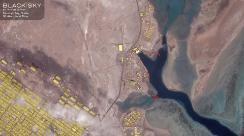 BlackSky is autonomously monitoring construction activity at the Flamingo Bay Naval Base in Port Sudan with the power of Spectra AI. Leveraging this powerful technology, BlackSky automatically flags new construction and monitors naval traffic into and out of the port, alerting its customers to important changes in near real-time. (Photo: Business Wire)