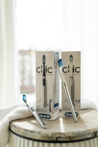 Oral-B’s Clic manual toothbrush allows for the replacement of brush heads, resulting in 60% less plastic used over two years compared to a regular toothbrush changed every 3 months. (Photo: Business Wire)