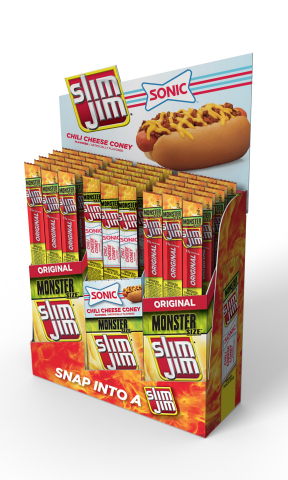 SONIC teams up with Slim Jim® to create new snack that perfectly balances the hearty, savory flavors of a SONIC Chili Cheese Coney and the bold, meaty flavor of Slim Jim. (Photo: Business Wire)