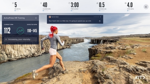 thumbnail The iFit ActivePulse interface informs users of their current heart rate, heart zone, and automatic adjustments to the treadmill’s speed and incline to keep them in the optimal heart rate zone. (Photo: Business Wire)