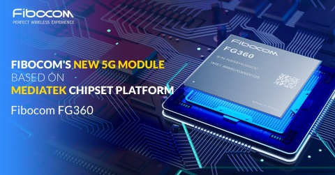 Fibocom releases its latest 5G module FG360 during the CES 2021 event. The module supports 5G Sub-6GHz 2CC Carrier Aggregation 200MHz frequency and 5G + WiFi-6 connectivity to provide a high-speed and low-latency 5G network experience. Engineering samples of the module will be available in January. Fibocom will be the first in the industry to provide engineering samples of 5G modules based on the MediaTek chipset platform. (Photo: Business Wire)