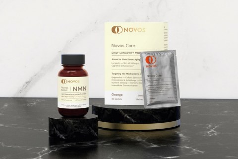 NOVOS Core is a patent-pending nutraceutical containing 12 science-based ingredients to slow down aging, formulated by top scientists who studied aging at Harvard, MIT, Salk and other institutes. (Photo: Business Wire)