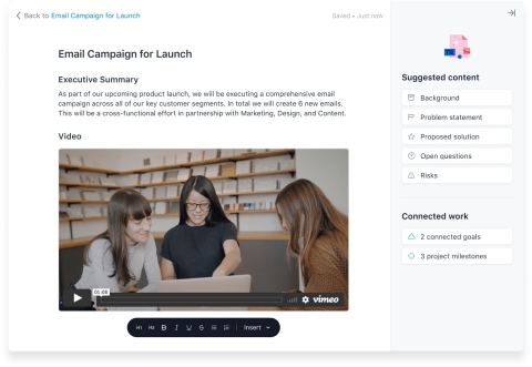 Asana now integrates with Vimeo’s best-in-class video player, empowering global teams to use video to do their best work. (Graphic: Business Wire)