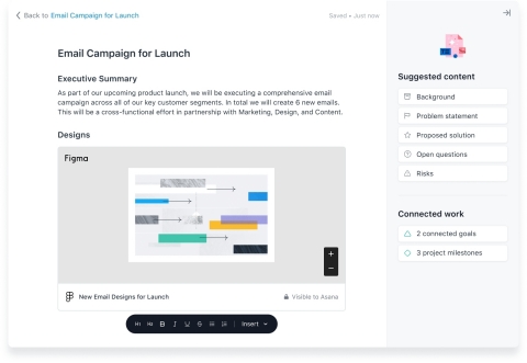 Customers can now access Figma, enabling creative workflows—from ideation to execution—directly within Asana. (Graphic: Business Wire)