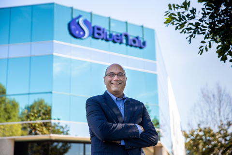 Lou Cooperhouse, BlueNalu's President & CEO, standing in front of the company headquarters and pilot food production facility in San Diego, CA (Photo: Business Wire)