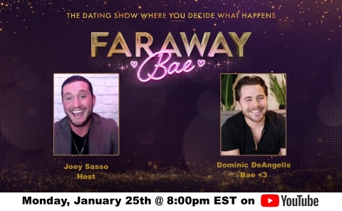 Tune in to Watch and Interact Live in Dominic’s Journey for Love, at 8pm ET Starting Monday, January 25th on YouTube (Photo: Business Wire)
