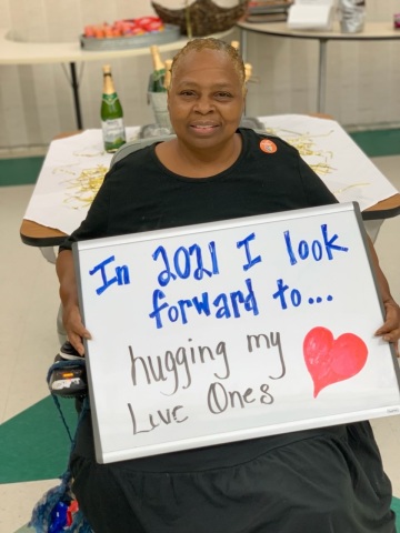 thumbnail Chateau Terrebonne resident expresses the sentiment that we wish for all of our residents in 2021. (Photo: Business Wire)