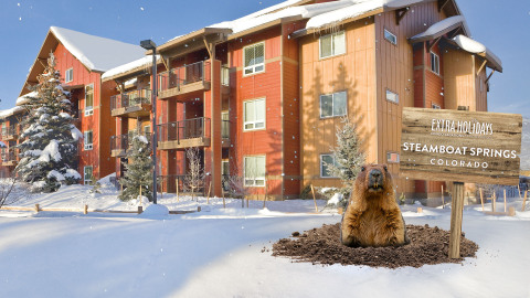 Depending on Punxsutawney Phil’s prediction, you could get 30% off at the Club Wyndham Steamboat Springs resort through Extra Holidays. (Photo: Business Wire)