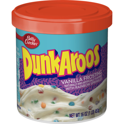 Dunkaroos Frosting: Fans of the beloved brand now have another treat to indulge in, 16 whole ounces of epic Vanilla Frosting with Rainbow Sprinkles. SRP $1.99. (Photo: Business Wire)