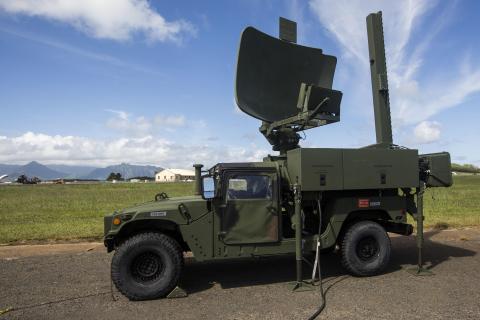 Under this new contract, BAE Systems will provide sustainment and engineering services for air traffic control (ATC) platforms, similar to the expeditionary ATC radar unit shown here being carried by a U.S. Marine Corps Humvee. (Photo: U.S. Marine Corps)