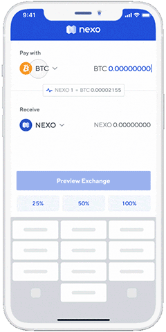 The in-app Nexo Exchange (Graphic: Business Wire)