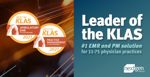 NextGen Healthcare Ranked Number #1 EMR and Practice Management Solution in 2021 KLAS Report (Photo: Business Wire)