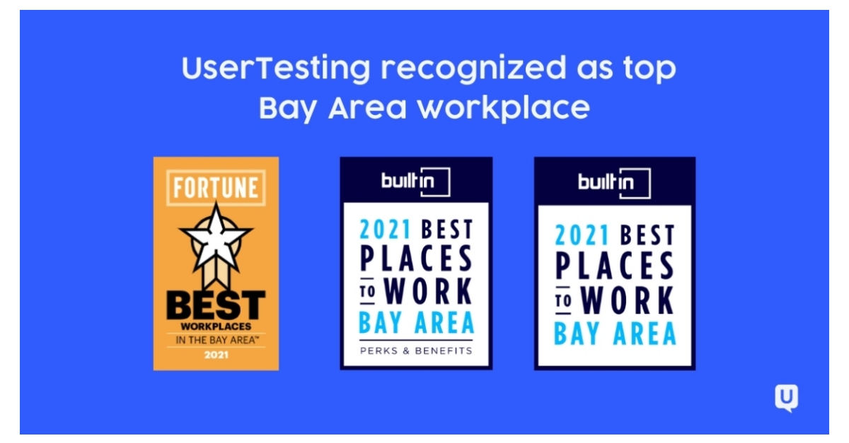 UserTesting Recognized as a Top Bay Area Workplace by Fortune and Built