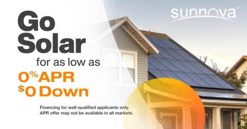 0% APR financing for home solar and battery storage service with 25-year system protection (Graphic: Business Wire)