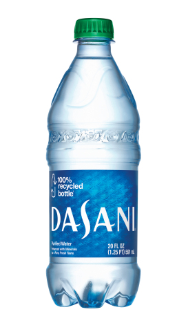 New 20oz Dasani bottle made from 100% recycled plastic material available in select markets this spring (does not include the bottle's cap and label) (Photo: Business Wire)