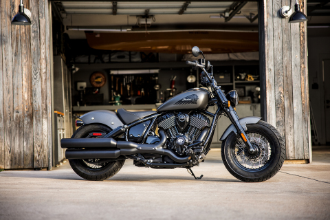 In celebration of 100 years, Indian Motorcycle, America’s First Motorcycle Company is unleashing three new, totally reimagined Indian Chief models for its 2022 lineup. Featured in this photo is the Chief Bobber Dark Horse which starts at $18,999 and is available in Black Smoke, Titanium Smoke, and Sagebrush Smoke. (Photo: Business Wire)