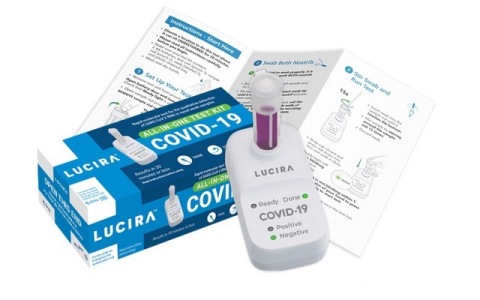 Lucira COVID-19 All-In-One Test Kits can be self-administered in a physician’s office, or used by patients at home. (Photo: Business Wire)