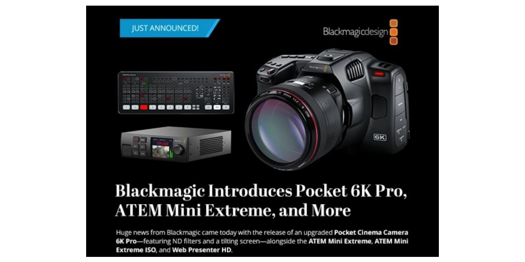 Blackmagic Pocket Cinema Camera 6K Pro - Nexthought Creativehub