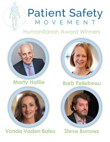 Steve Burrows, Vonda Vaden Bates, Marty Hatlie and Barb Pelletreau were recognized by the Patient Safety Movement Foundation for their efforts eliminating and raising awareness of preventable patient deaths (Photo: Business Wire)