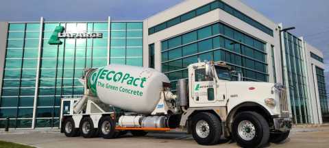 Lafarge Canada presents one of their newly branded ECOPact RMX concrete trucks. (Photo: Business Wire)