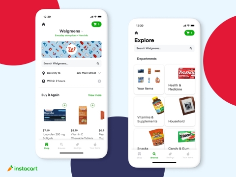 Walgreens storefront in Instacart mobile app. (Graphic: Business Wire)