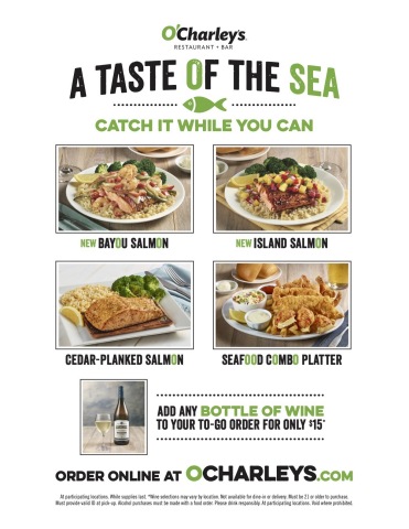 O'Charley's new "A Taste of the Sea" menu. Catch it while you can! (Photo: Business Wire)