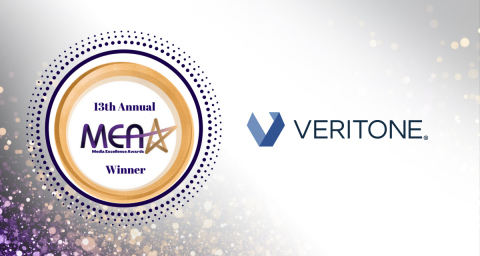 Veritone was recognized as the winner of the Industry Star Award in the 13th Annual Media Excellence Awards for its leadership in technology, entertainment & media. (Graphic: Business Wire)