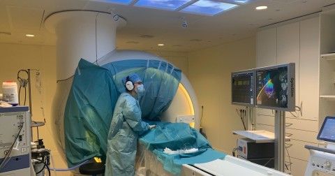 original Dr. Marisevi Chaldoupi performing an atrial flutter ablation with Imricor's products at MUMC+ in a standard MRI suite equipped to function as an iCMR lab (Photo: Business Wire)