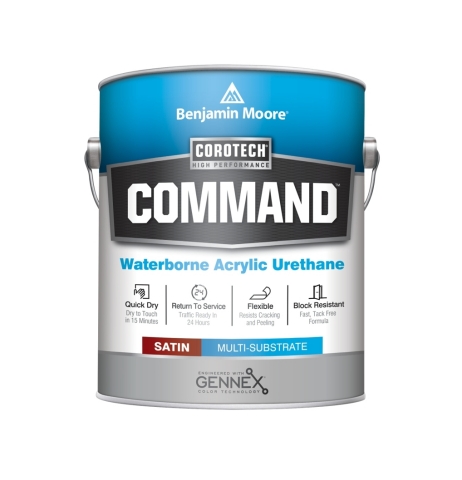 COMMAND is available in Satin and Gloss finishes, five ready-made colors and can be tinted in more than 3,500 Benjamin Moore colors. Learn more at benjaminmoore.com. (Photo: Business Wire)