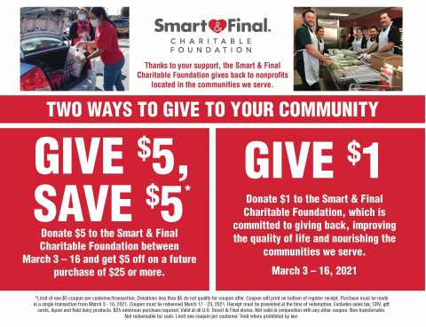 Smart & Final Charitable Foundation Hosts Fundraising Campaign March 3 - 16 at Smart & Final Stores to Support Local Community Nonprofits (Graphic: Business Wire)