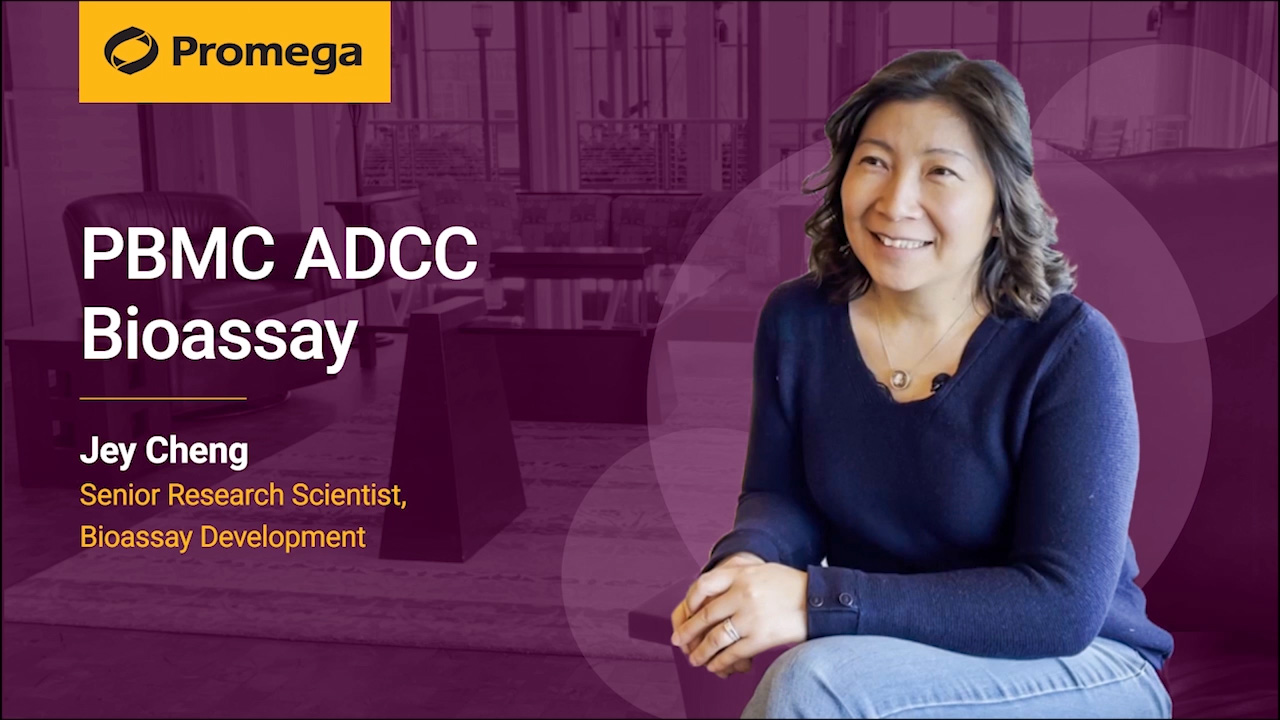 Jey Cheng, Promega Senior Research Scientist, Bioassay Development, discusses the new PBMC ADCC Bioassay from Promega. The primary cell bioassay, developed in partnership with BioIVT, offers drug developers a new bioluminescent tool to characterize how potential pharmaceuticals behave in biologically relevant systems.