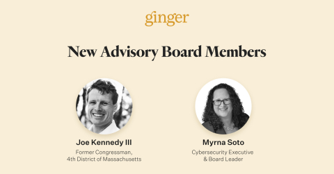 Ginger Appoints Former U.S. Representative Joe Kennedy III and Seasoned Cybersecurity Executive Myrna Soto to Advisory Board (Graphic: Business Wire)