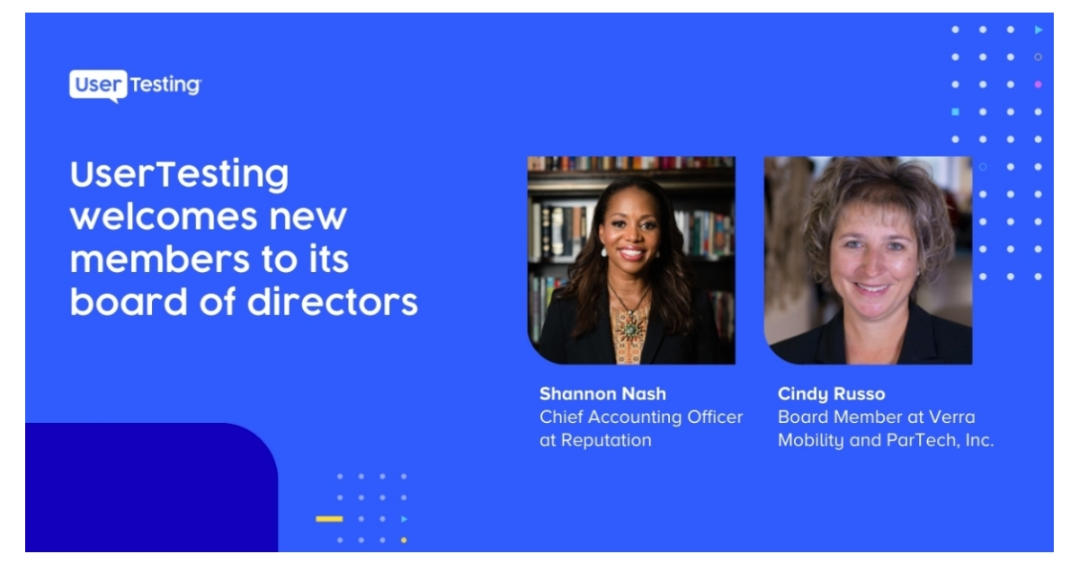 UserTesting Welcomes Two New Members to Its Board of Directors ...