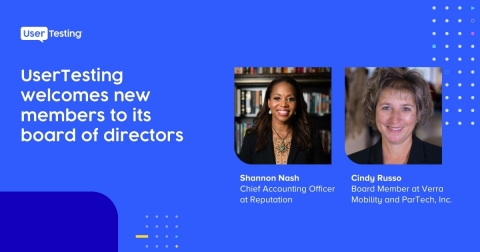 UserTesting Welcomes Two New Members to Its Board of Directors (Graphic: Business Wire)
