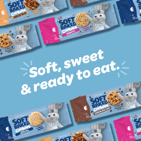 Pillsbury is entering the cookie aisle for the first time ever with the introduction of its new Soft Baked Cookies, which are ready to eat straight out of the package, no oven required. (Graphic: Business Wire)
