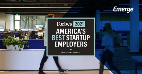 original Emerge ranks #23 in America’s Top 500 Best Startup Employers by business media outlet, Forbes. (Graphic: Business Wire)