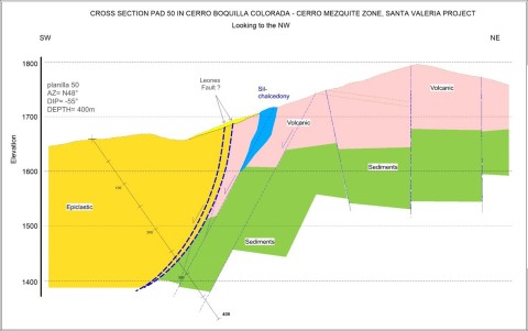 Schematic Cross Section of Santa Valeria Target Zone (Graphic: Business Wire)