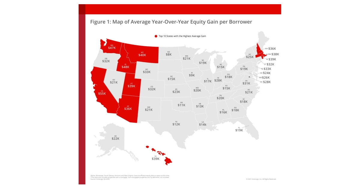 Equity Distribution Map Home Equity Continues to Soar: Homeowners Gained Over $1.5 Trillion in ...