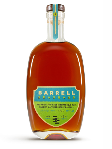 Barrell Craft Spirits®, the award-winning independent blender and bottler of unique aged, cask-strength sourced whiskey and rum, has introduced Barrell Seagrass, a blend of American and Canadian rye whiskeys, meticulously sourced and finished in three distinct casks. Each ingredient is finished separately in Martinique Rhum Agricole casks, apricot brandy casks, and Madeira barrels. (Photo: Business Wire)