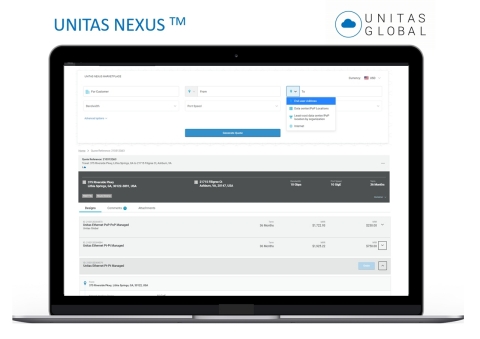 Unitas Nexus™ Marketplace, the world’s first automated connectivity platform dedicated to connecting enterprise edge locations to the cloud (Photo: Business Wire)