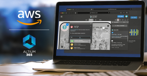 original Altium selected Amazon Web Services (AWS) to host Altium 365, the first cloud-based platform to streamline the development and realization of printed circuit boards (PCBs). Teams can organize designs, libraries and participants in one place, and share links to their designs for easy, real-time collaboration. Designs are accessible at any time, on any device, anywhere, thanks to AWS's proven global infrastructure. (Graphic: Altium LLC)