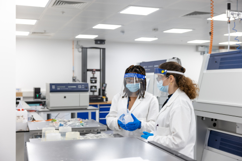 original Polymateria scientists checking materials at the company's labs in Imperial College, London (Photo: Business Wire)