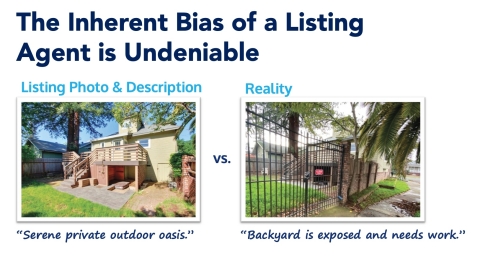 The inherent bias of a listing agent is undeniable. Listing agent photo and reality (Photo: Business Wire)