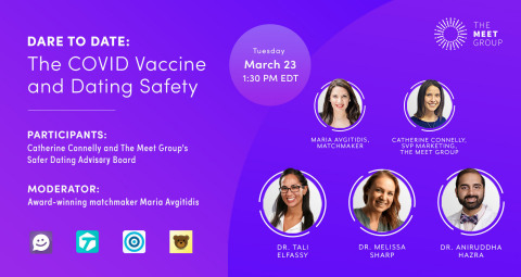 Dare to Date: The COVID Vaccine and Dating Safety Webinar will be held on March 23 at 1:30 pm EDT. (Graphic: Business Wire)