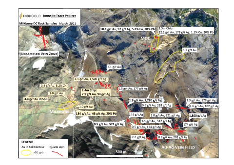 thumbnail Figure 2. Johnson Tract Project – Plan Map of 2020 Milkbone to DC Surface Sampling Results (Graphic: Business Wire)