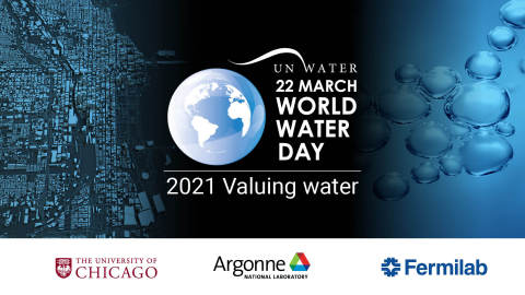 On World Water Day 2021, the University of Chicago, Argonne National Laboratory, and Fermi National Accelerator Laboratory highlight Chicago and the greater Midwest as a hub for water innovation. (Graphic: Business Wire)